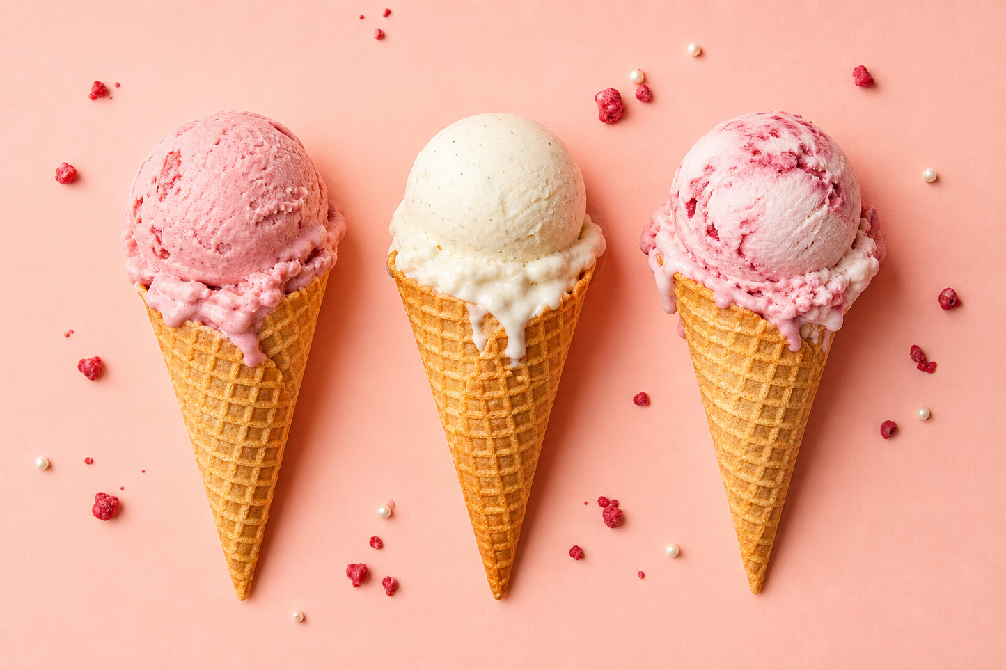 Spring Series cones flat-lay — K Social generated campaign image
